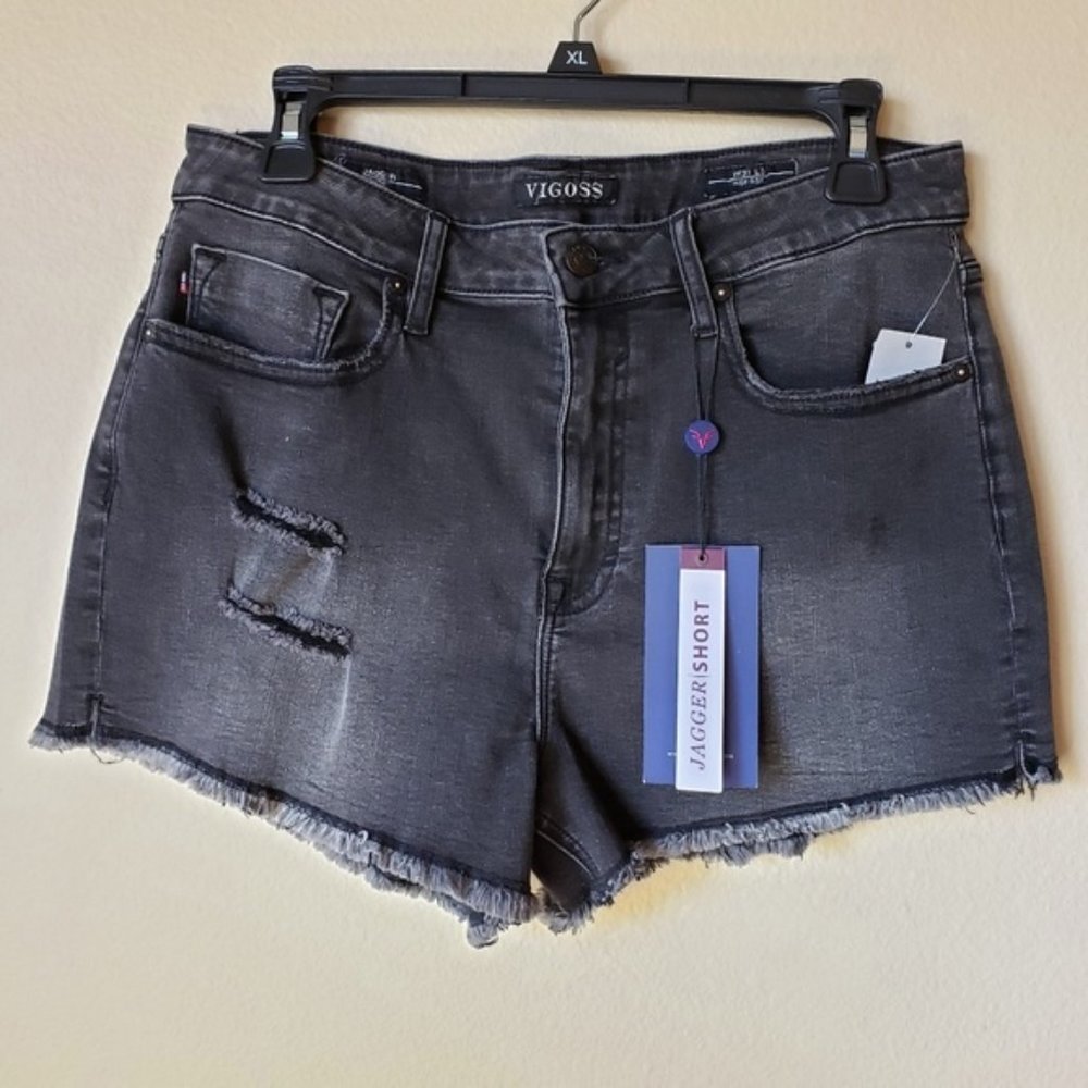 Vigoss Jagger High Rise Frayed Hem Cut Off Short